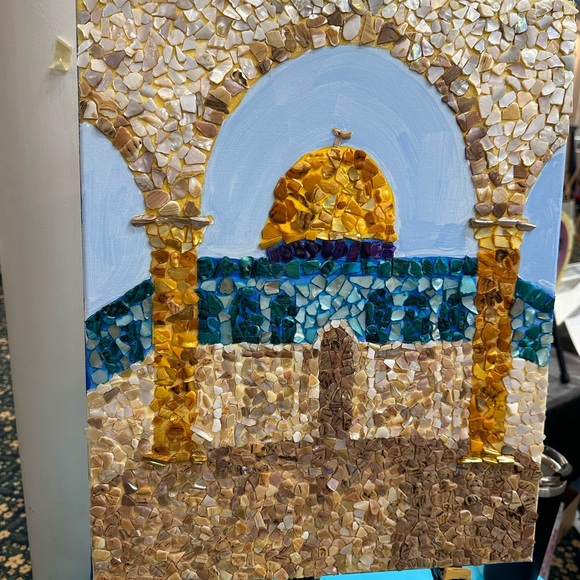 Art🌺 Custome maid ( canvas, new beautiful gold and blue decorate wall/ shelf - Picture 3 of 3